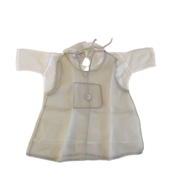 Mimi SISCO MADE IN ITALY SZ:3 MONTHS 2 SHEER LAYERS OF WHITE AND GRAY - Picture 1 of 3